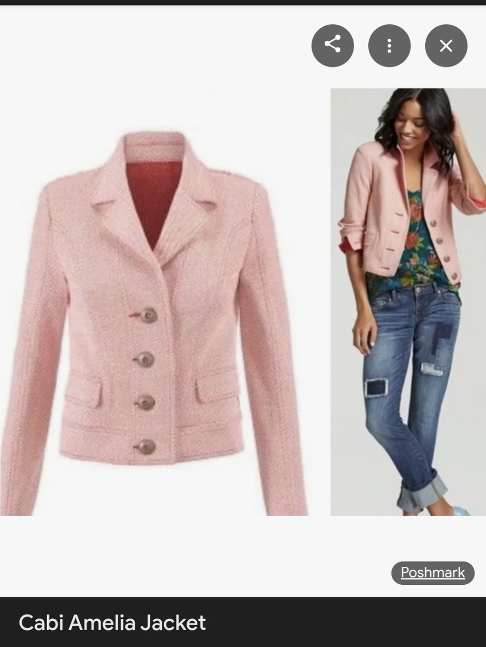 CAbi Amelia Blazer in Blush Pink -Medium #5301